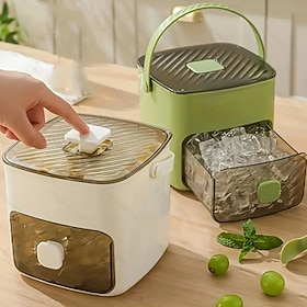 48 Ice Cube Maker with Easy Press Lid - Large Capacity Double Layer Design Food Grade Plastic Storage Tray Suitable for Freezing - Great for Whiskey and Cockta