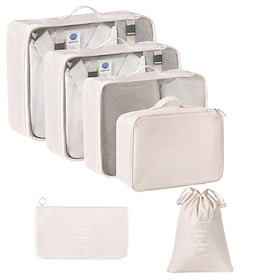 Compression Packing Cubes Set for Travel, Foldable Luggage Organizer Bags, Portable Toiletry and Makeup Bag, Multi-Functional Clothes Storage Pouches for Busin