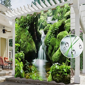 tenda esterna impermeabile per la privacy, tende scorrevoli per patio, tende per pergola occhiello paesaggio forestale 3D per gazebo, balcone, veranda