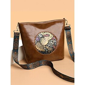 Women's Vintage Elephant Embossed Shoulder Bag  Boho Faux Leather Crossbody Purse with Adjustable Strap, Casual Travel  Everyday Handbag
