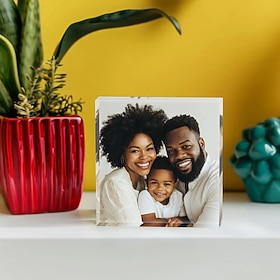 Personalized Photo Block Acrylic Custom Glass Photo Block Acrylic Block Photo Crystal Wedding Gift Birthday Father’s Day Weddings