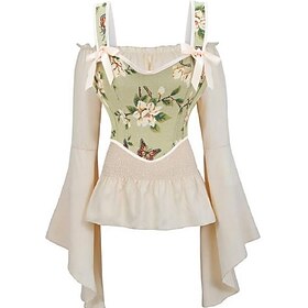 Retro Vintage Rococo Baroque Corset Overbust Corset Sleeveless Collarless Women's Casual Daily Carnival of Venice Adults' Tank Top All Seasons