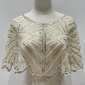 Roaring 20s 1920s Retro Vintage Flapper Shawls The Great Gatsby Flapper Girl Sequins Fancy Dress Women's Carnival Evening Party Wedding Masquerade Adults' Shaw
