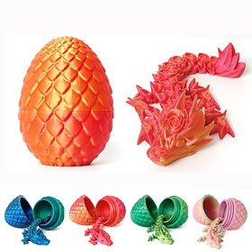 Easter 3D Printed Dragon Egg, Mystery Crystal Dragon Egg Fidget Toys Surprise, Easter Eggs Articulated Crystal Dragon Eggs with Dragon Inside