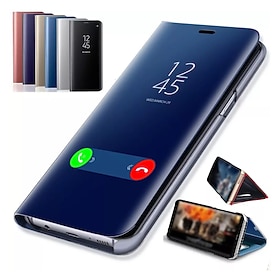 telefono Custodia Per Samsung Galaxy S25 S24 S23 S22 S21 FE S21 Ultra Plus A14 A54 S20 A32 Custodia Integrale Custodia a Flip con Supporto A specchio Auto sosp