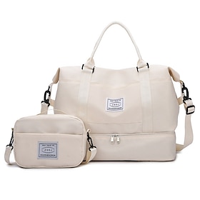 2pcs/set Weekender Bag Travel Duffel Bag with Shoe Compartment and Crossbody Bag Gym Bag for Women Men, Large Capacity Overnight Tote with Wet Dry Separation f