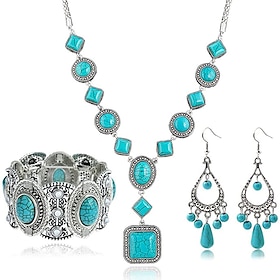 Earrings Set 1 set Alloy Earrings Necklace Bracelets Women's Fashion Jewelry Set For Wedding Guest Gift Festival