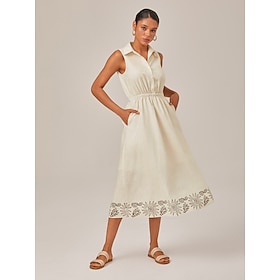 Linen Printed Shirt Dress: retailer-supplied image