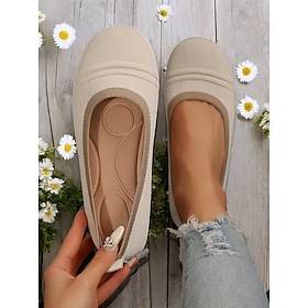 Women's Breathable Wide Width Barefoot Flyknit Flats  Lightweight Flexible Slip-On Shoes for Daily Wear  Outdoor Comfort