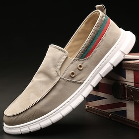 Men's Slip-On Canvas Driving Loafers  Soft Lightweight Casual Shoes for Travel, Driving and Outdoor Comfort