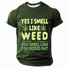Men's Funny Graphic Short Sleeve T-Shirt - 'Yes I Smell Like Weed You Missed Out' Cannabis Stoner Lifestyle Tee
