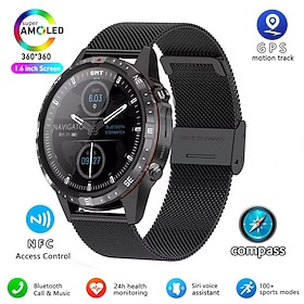 GT45 Smart Watch 1.6 inch Smartwatch Fitness Running Watch Bluetooth Call Reminder Fitness Tracker Sedentary Reminder Compatible with Smartphone Women Men Mess