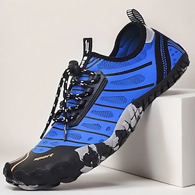 Men's Sneakers Barefoot shoes Upstream Shoes Canyoning PU Leather Mesh Comfortable Slip Resistant Breathable Lace-up RedGray Blue Gray Summer Spring