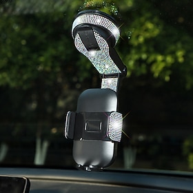 Car Diamond Cell Phone Holder Suction Cup Car Phone Holder Universal Multifunctional 360 Rotating Anti-Handshake Navigation Bracket