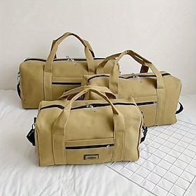 Weekender Bag Travel Duffel Bag for Men, Canvas Overnight Tote with Large Capacity, Carry On Handbag for Work Travel, Luggage Storage Organizer
