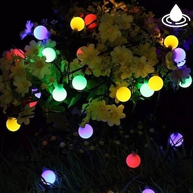 Outdoor Solar String Light Solar LED String Lights Matte Bulb Warm White Colorful White 8 Mode Outdoor Waterproof 7M 50LEDs Fairy Lights Wedding Holiday Decor