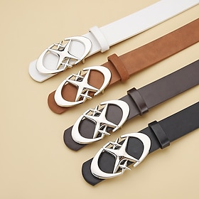 Men's Belt Waist Belt Black White Alloy Durable Adjustable Plain Outdoor Daily