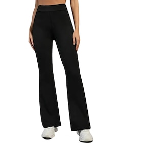 Women's EU / US Size Slim Flared Pants Bodysuits Workout Full Length High Waist Solid Colored Sports Stretchy Yoga Sports Ash Black 1# Coffee Spring, Fall, Win