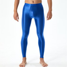 Pants Leggings Solid Color Glossy Finish Shinny Leather Fetish Wet Look Men's Costume for Nightclub Pride Parade Pride Month Halloween Carnival Adults'