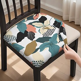 Housse de siège de chaise de salle à manger, housse de chaise de tabouret, housses en polyester à imprimé géométrique