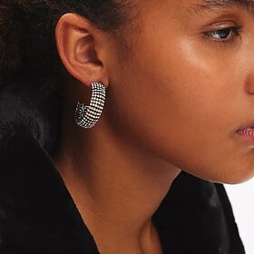 Women's Stud Earrings Geometrical Precious Fashion Personalized Imitation Diamond Earrings Jewelry Silver For Wedding Party Work 1 Pair