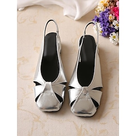 Women's Silver Open Toe Slingback Flats with Crisscross Design - Chic Daily Date Shoes for Modern Women