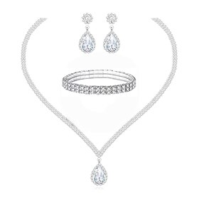 Bridal Jewelry Sets 1 set Zircon Rhinestone Earrings Necklace Bracelets Women's Elegant Stylish Artistic Jewelry Set For Wedding Party Party Evening Wear