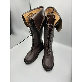Medieval Renaissance Shoes Knee High Boots Flat Jazz Boots Ren Faire Pirate Viking Crusader Men's Celtic Pirate Halloween Masquerade Performance Party  Evening