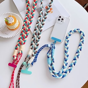 Multicolor Braided Phone Lanyard Strap with Detachable Clip for Phone Case – Adjustable Neck Rope for Women and Men