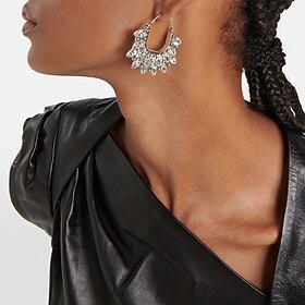 Women's Hoop Earrings Classic Precious Flower Basket Vintage Cute Personalized Imitation Diamond Earrings Jewelry Silver For Wedding Party Gift Daily 1 Pair