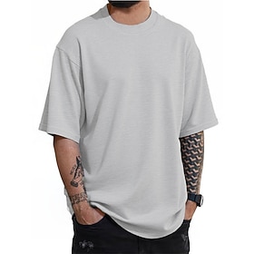 Homme T-shirt Chemise à manches courtes Manche Courte Col ras du cou Été Uni Mode Designer Basique Classique Vacances Rue Sortir Noir Blanche Jaune T-shirt hau