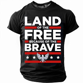 American Independence Day Men's American US Flag T Shirt Short Sleeve T shirt 3D Print Crew Neck Shirt Fashion Daily Basic Street Casual Daily Black Blue Green