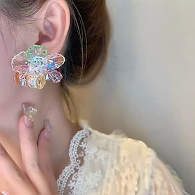 Women's Stud Earrings Tropical Petal Joy Tropical Stylish Earrings Jewelry Rainbow For Party