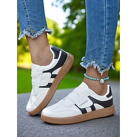 Women's Retro Sneakers  Velcro Strap Casual Shoes with Gum Sole for Everyday Wear, Parks and Light Fitness
