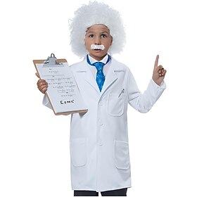 Costume di Carnevale Giornata STEM Settimana del libro 2026 Scienziato Fisico Carnevale Parrucche cosplay Costume Cosplay Bambini Ragazzi Halloween Pe