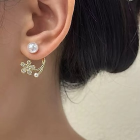 Women's Stud Earrings Tropical Joy Clover Tropical Stylish Earrings Jewelry Gold For Party
