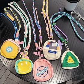 Dopamine color matching unisex mobile phone hanging rope adjustable crossbody portable pendant storage bag multifunctional anti loss hanging chain