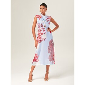Elegant Ocean tie Maxi Dress: retailer-supplied image
