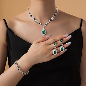 Bridal Jewelry Sets One-piece Suit Alloy 1 Bracelet Earrings Necklace Women's Stylish Cute Joy Jewelry Set For Party Evening Wear