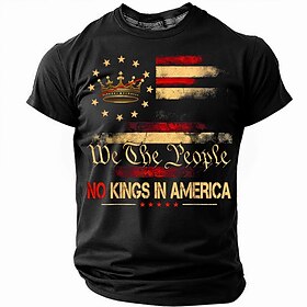 American Independence Day Men's American US Flag T Shirt Short Sleeve T shirt 3D Print Crew Neck Round Neck Shirt Fashion Daily Basic Street Casual Daily Black