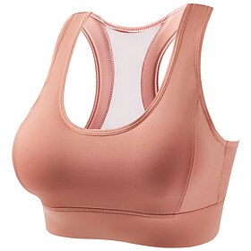 Women's Yoga Bra Bra Top Push Up Seamless Anti-vibration Wireless Solid / Plain Color Sport Activewear Black White Gym Zumba Running