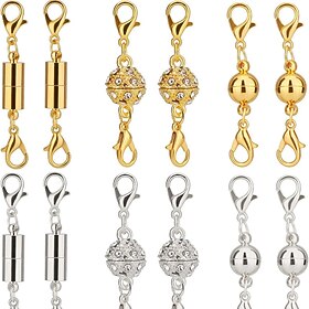 12 Stück/Set magnetische Halskettenverschlüsse und Verschlüsse für Schmuck, starker, sicherer Schnappverschluss, einfach zu verwenden bei Arthritis, DIY-Repara