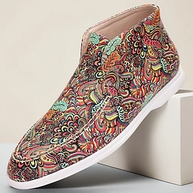 Men's Psychedelic Art Slip-On Sneakers  Bold Pop Art and Bohemian Inspired Design, Comfortable and Vibrant Shoes for Festivals, Casual Outings and Fashion-For