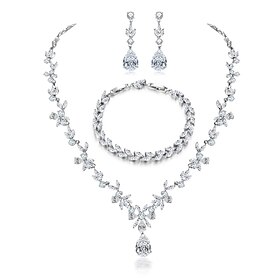 Bridal Jewelry Sets One-piece Suit Alloy Earrings Necklace Women's Stylish Cute Joy Jewelry Set For Party Evening Wear