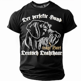 Mens German Wirehaired Pointer T-Shirt - Short Sleeve 'The Perfect Dog Wears a Beard' Hunter Dog Lover Graphic Tee