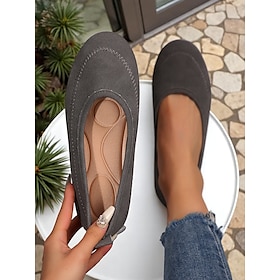 Women's Wide Toe Barefoot Flats in Brown  Comfortable Zero Drop Slip-On Shoes for Casual Walking  Travel