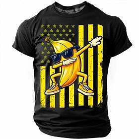 American Independence Day Men's American US Flag Funny T Shirt Short Sleeve T shirt 3D Print Crew Neck Shirt Fashion Daily Basic Street Casual Daily Black Blue