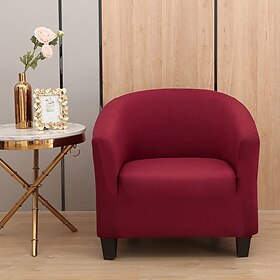 1pc Solid Color Club Chair Cover Stretch Tub Chair Slipcover Arm Chair Sofa Cover For Dogs PetWashable Couch Furniture Protector Soft Durable
