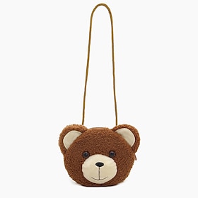 Cartoon Plush Crossbody Bag Cute Animal Bear Coin Wallet Boys and Girls Mini Shoulder Bag