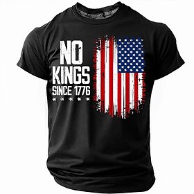 American Independence Day Men's American US Flag T Shirt Short Sleeve T shirt 3D Print Crew Neck Shirt Fashion Daily Basic Street Casual Daily Black Blue Green
